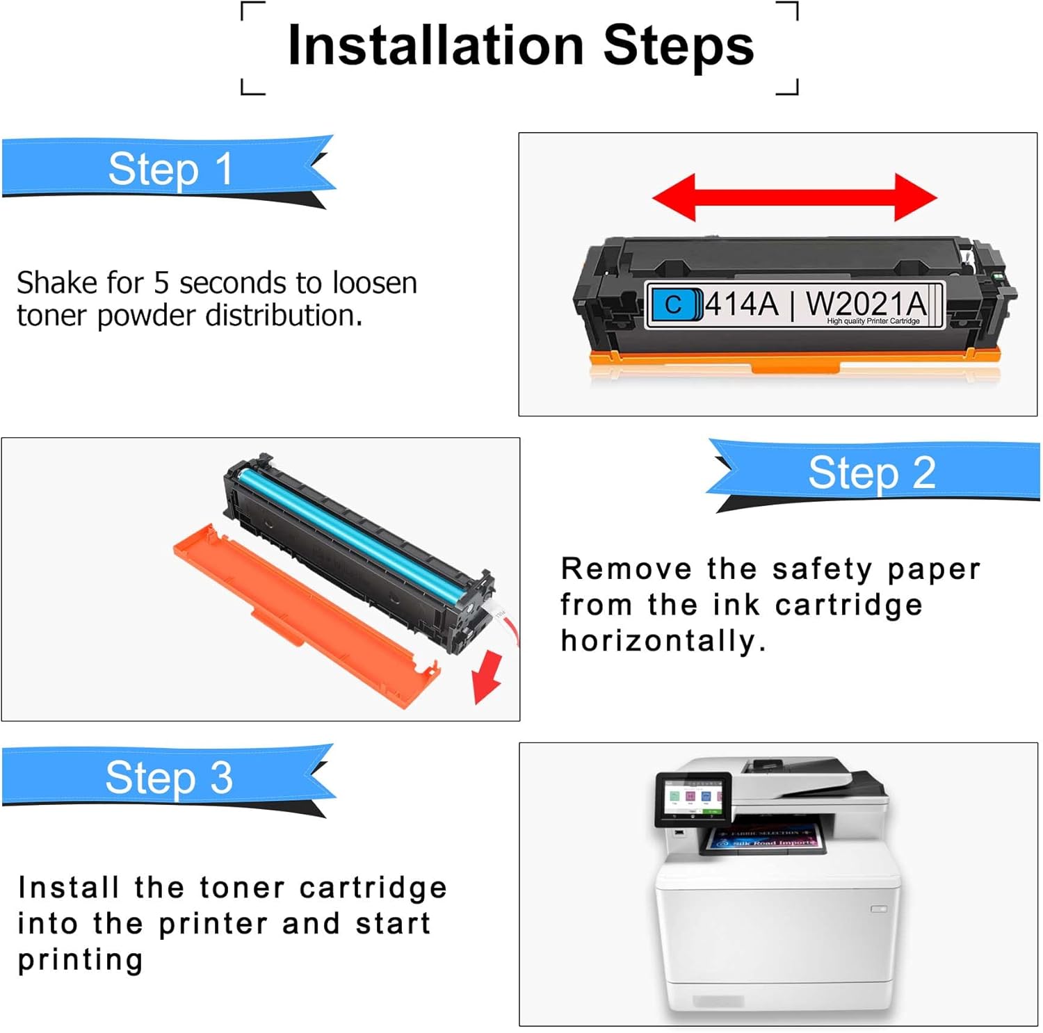 414A Compatible Toner Cartridge for HP Color Pro MFP M479fdw M454 Series Printer V3525