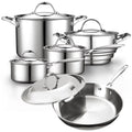 10-Piece Stainless Steel Cookware Set with Fry Pan L476393