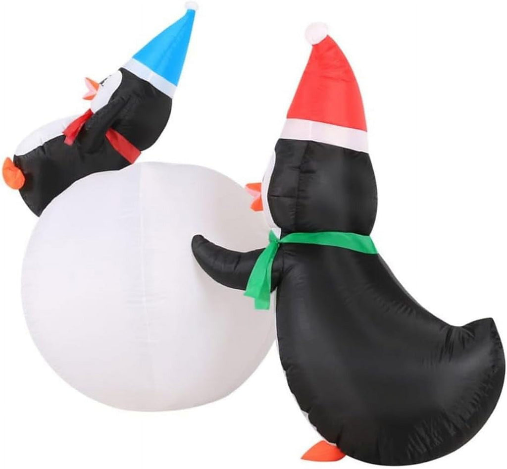 6 Foot Inflatable Penguins With Swirling Lights C5913