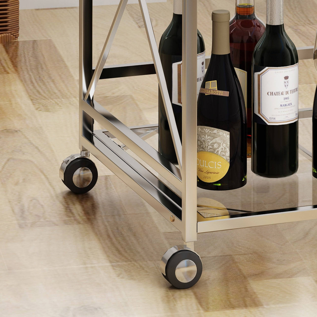 Silver Finish Bar Cart J263656