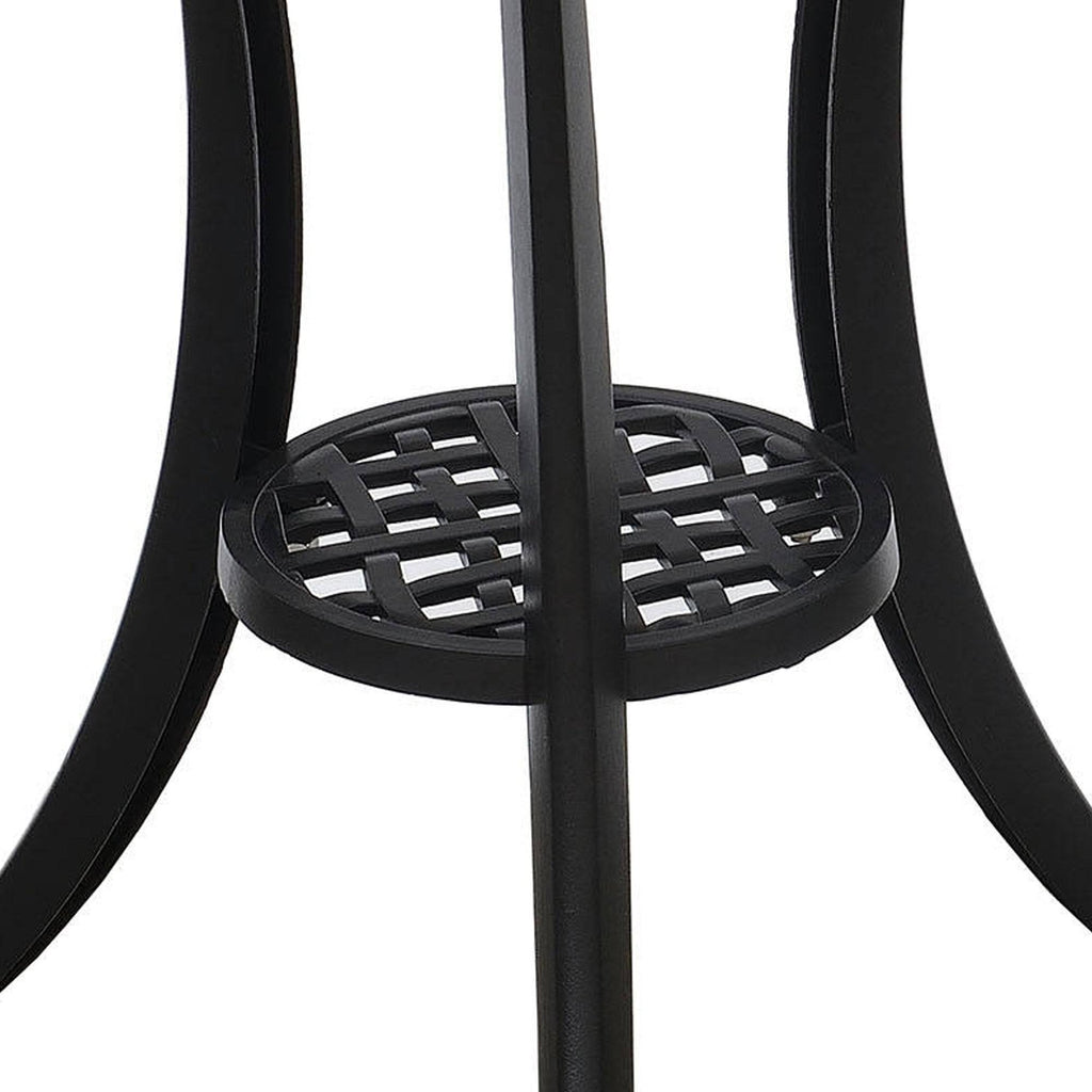 Black Table Set of 1 Table and 2 Chairs with Cabriole Legs L190196