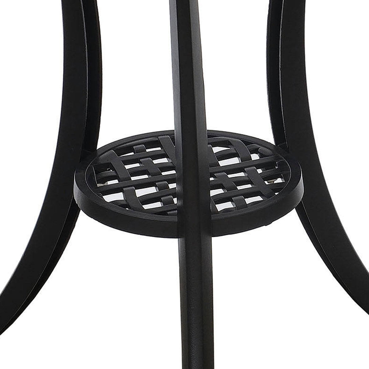 Black Table Set of 1 Table and 2 Chairs with Cabriole Legs L190196
