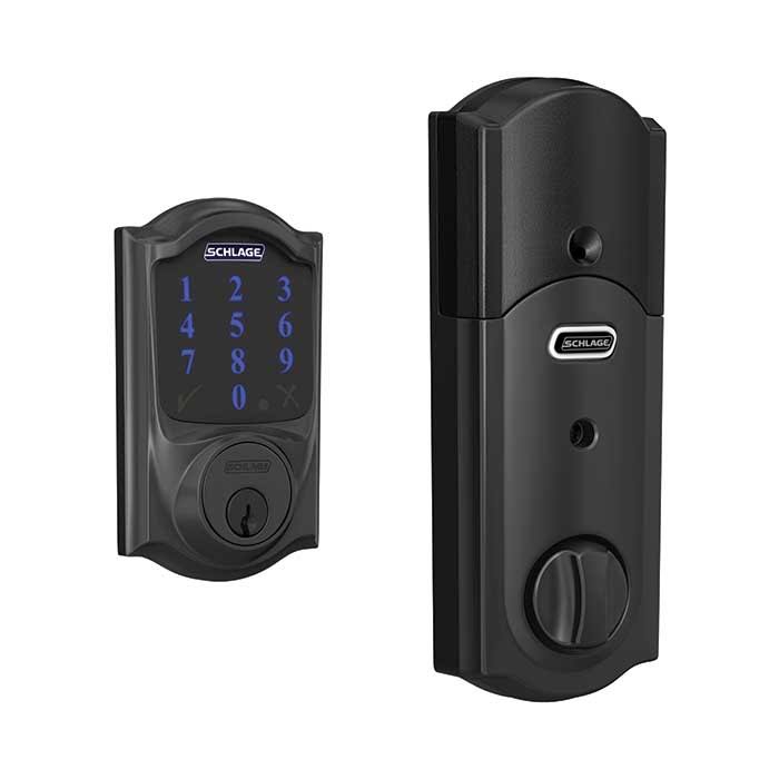 Satin Nickel Touchscreen Deadbolt with Alarm V8240