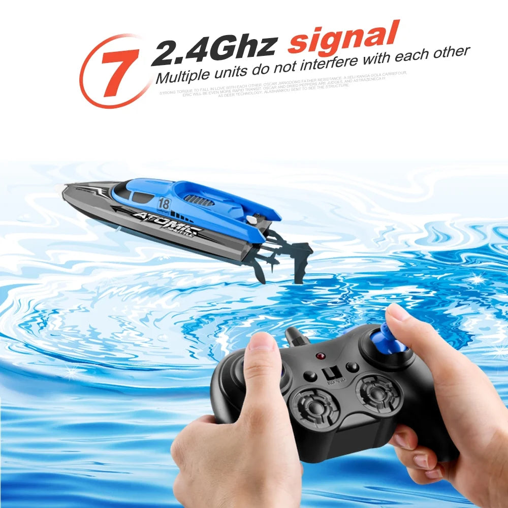 RC Boat Remote Control Boat 30KMH IPV7 Waterproof 2.4GHz 4 Channel Racing Boat S61839