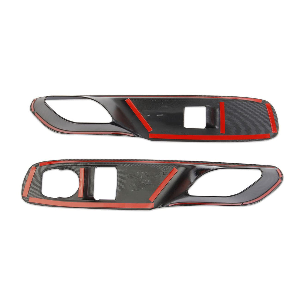 Carbon Fiber Window Lift Switch Panel Cover Trims for Chevrolet Corvette C8 Stingray 1LT Coupe 2020-2022 Pack of 2 P13720
