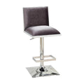 Gray Fabric Swivel Bar Stool with Metal Base L50217