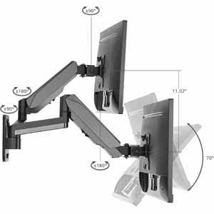 Dual Monitor Wall Mount Bracket for 2 LCD Displays N6965