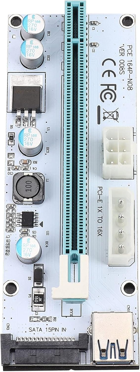 Pci-E Riser Express 1X to 16X USB 3.0 Extension Cable Pack of 2 S11852