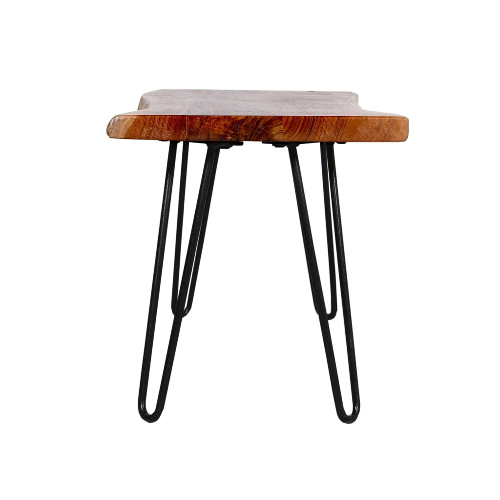 Natural Live Edge Wood Bench with Metal E73919