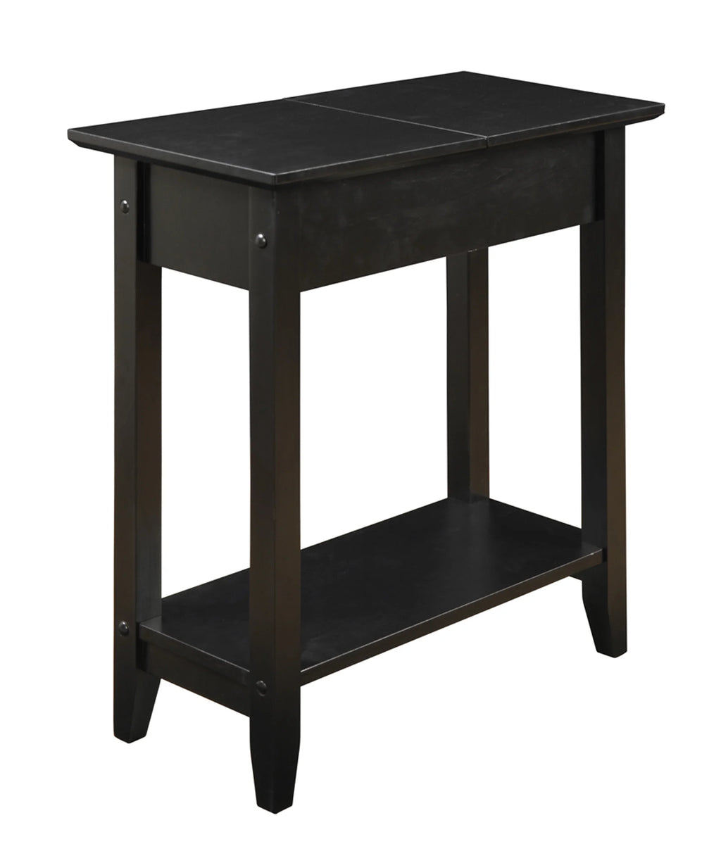 Black Flip Top End Table with Shelf S93131