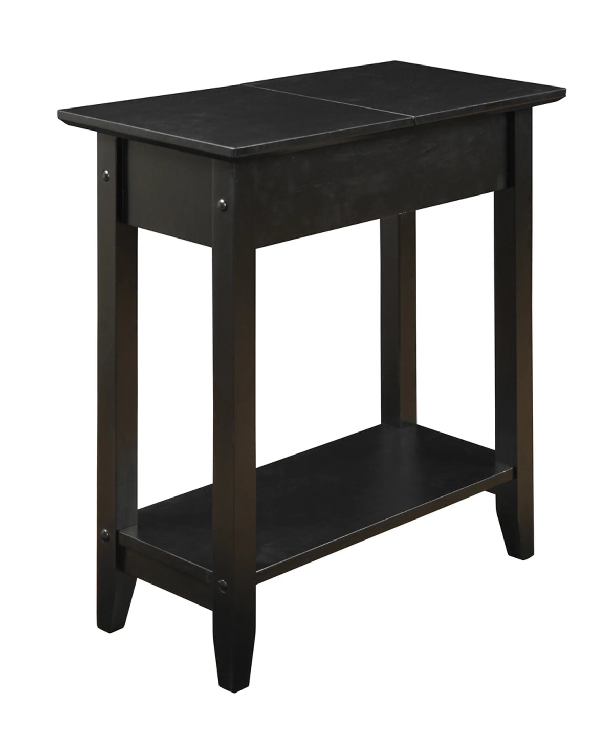 Black Flip Top End Table with Shelf S93131