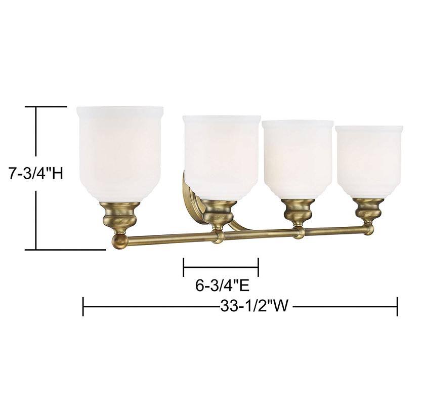 4 Light Bath Bar in English Bronze K7670
