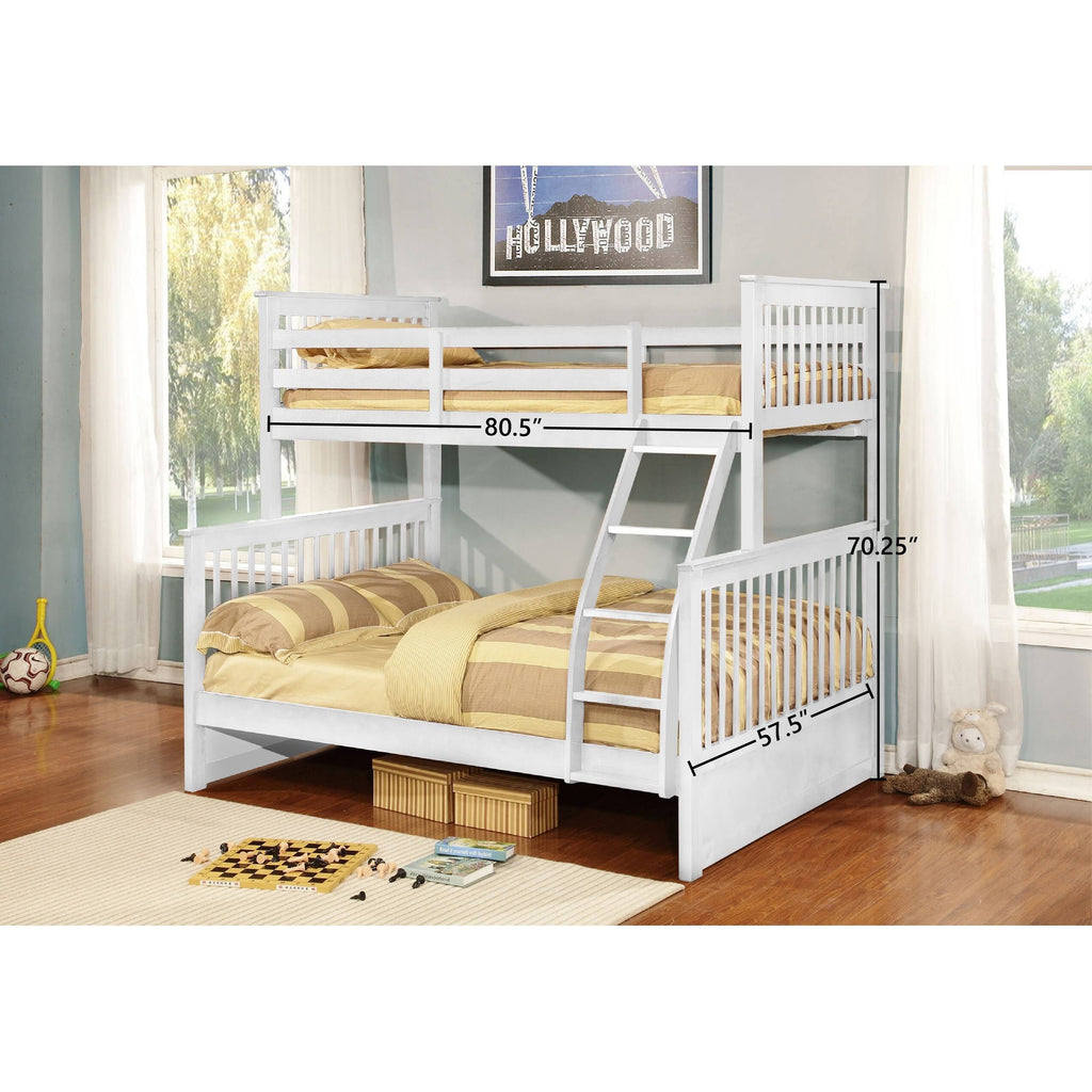 Convertible Twin Over Full Bunk Bed with Trundle B1868