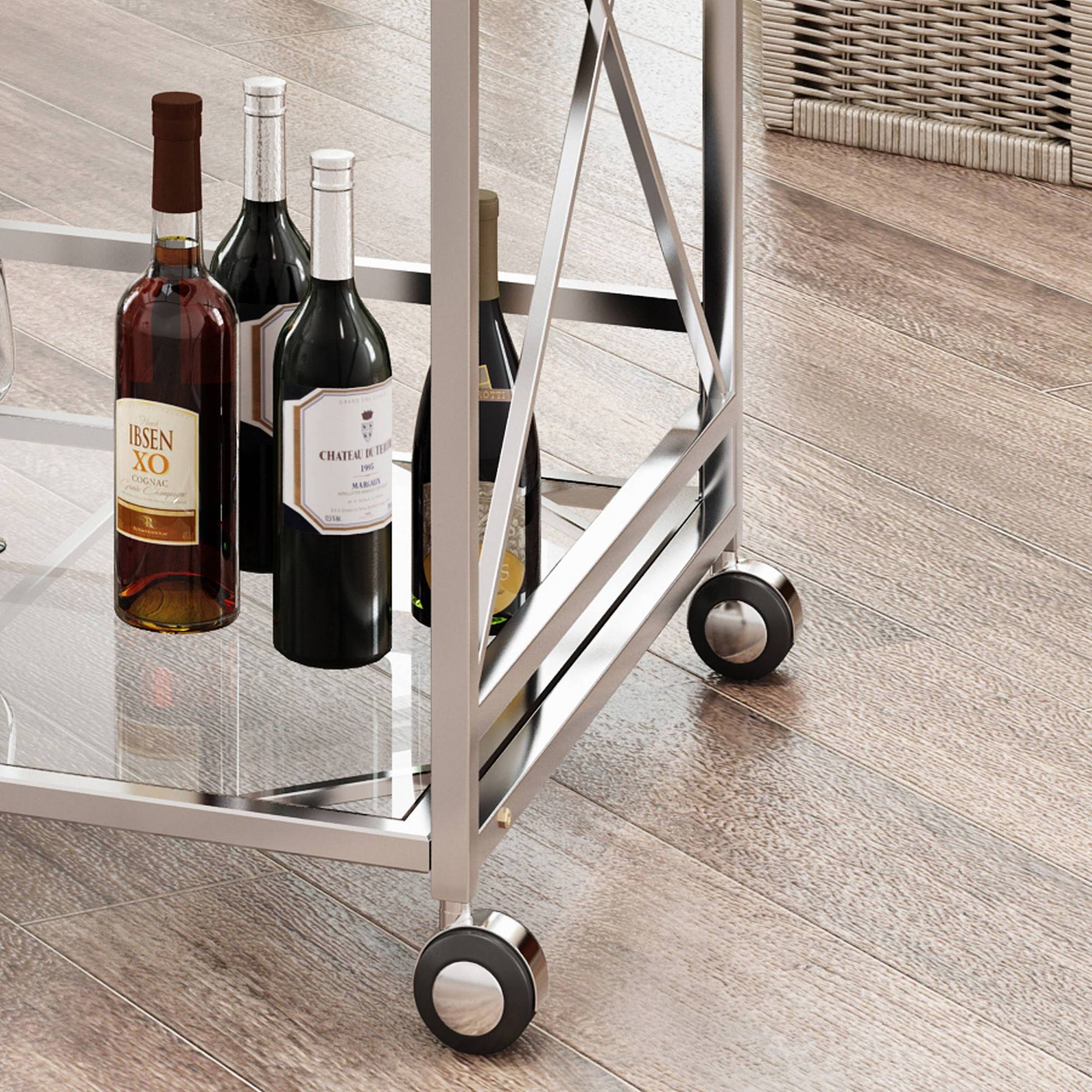 Silver Finish Bar Cart J263656