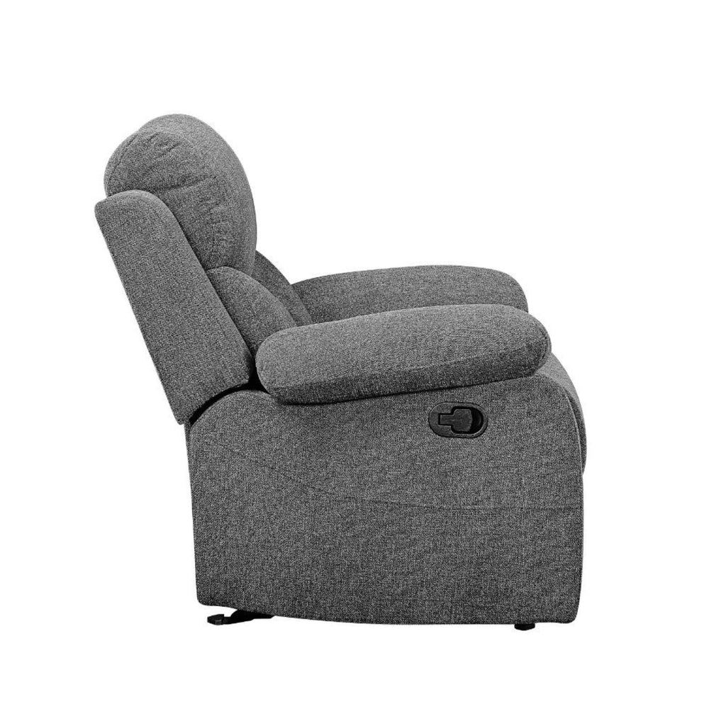 Gray Chenille Loveseat with Console H931