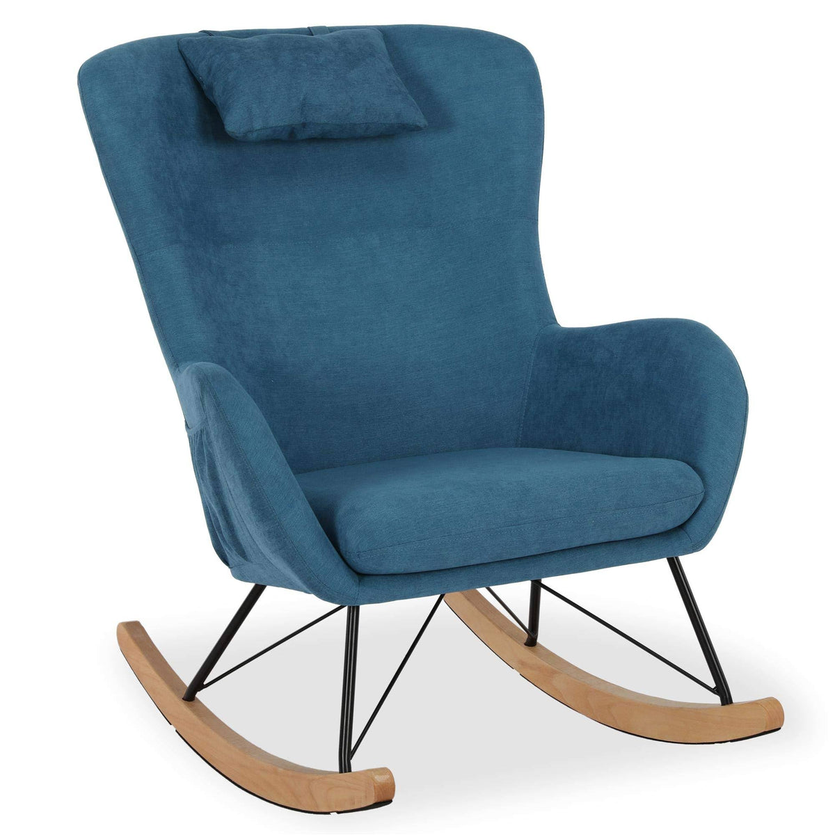 Blue Rocker Chair with Storage Pockets I5536
