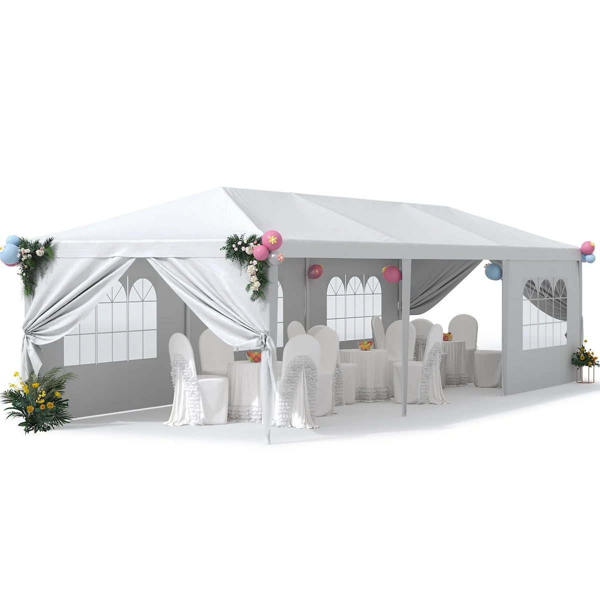 10' x 30' Outdoor Gazebo Canopy Tent with Removable Sidewalls X374561