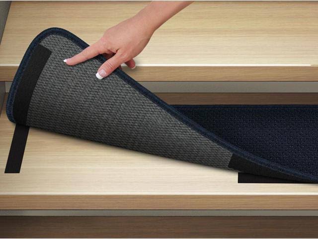Navy Blue Attachable Carpet Stair Treads Set of 12 H56473