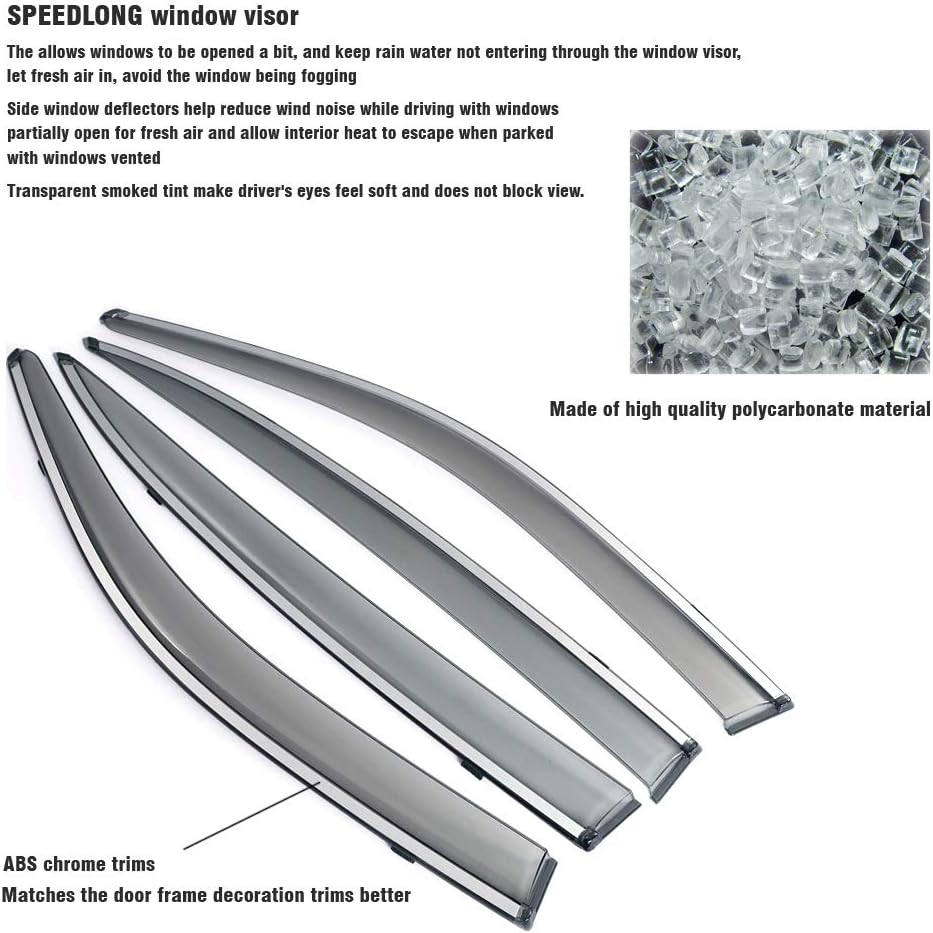 Car Window Visor Vent Shade Deflector Sun/Rain/Fog Guards H202