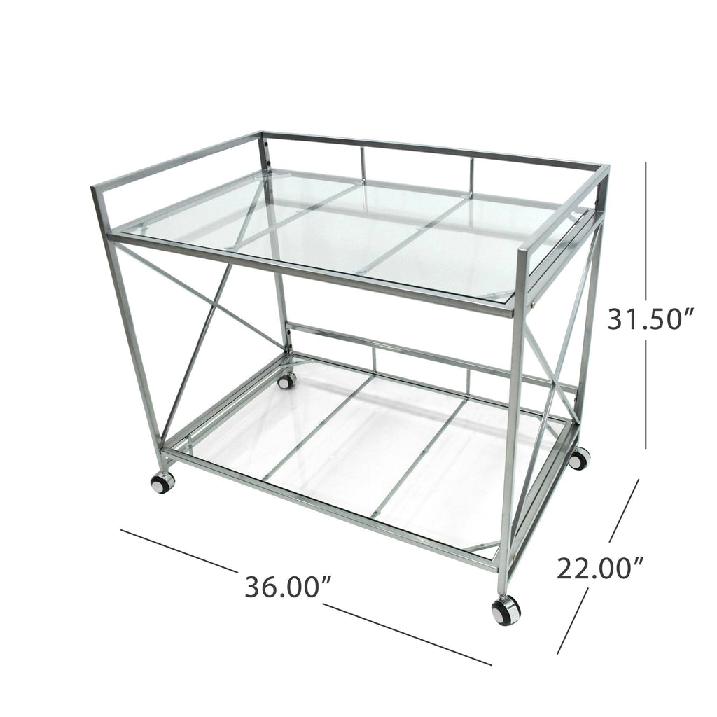 Silver Finish Bar Cart J263656
