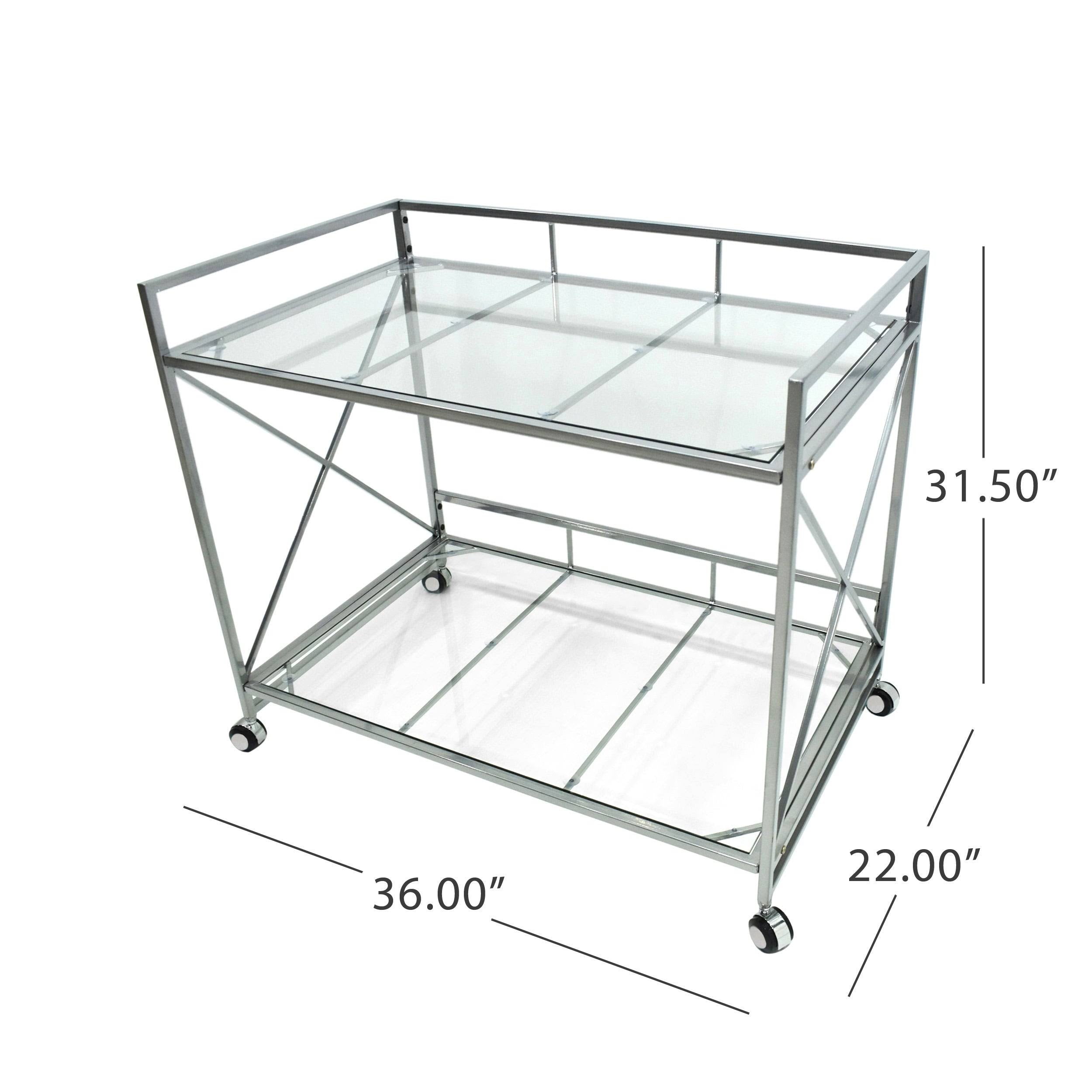 Silver Finish Bar Cart J263656