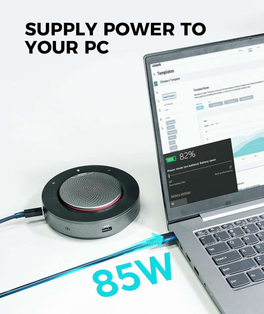 Conference Speaker with 4 Noise-canceling Mics, USB-C Docking Function C240