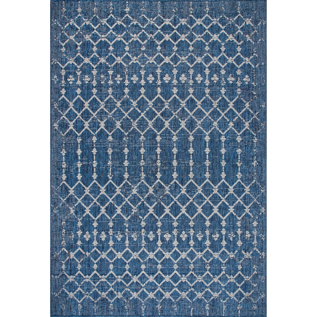 Charcoal Grey Moroccan Trellis Area Rug M5672