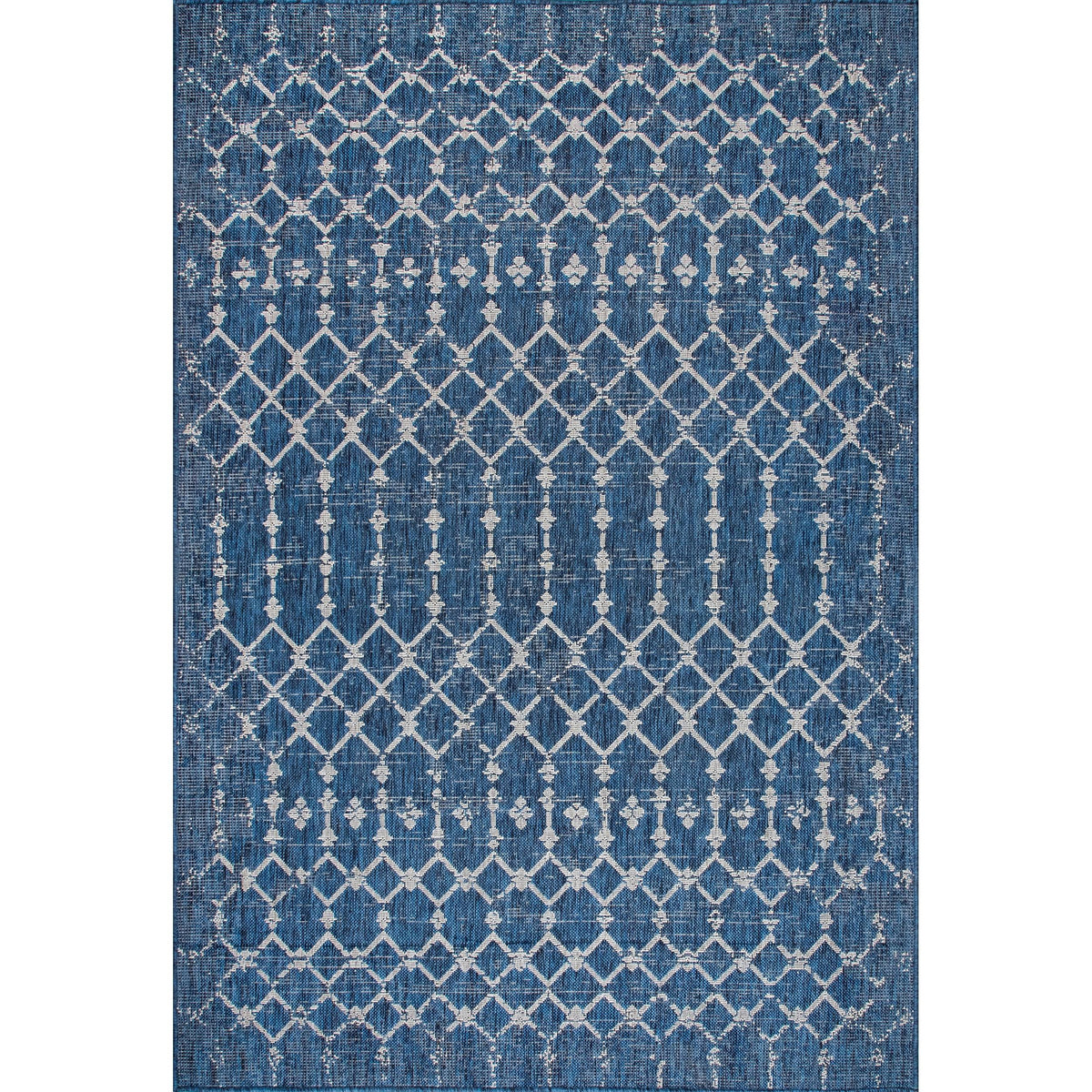 Charcoal Grey Moroccan Trellis Area Rug M5672