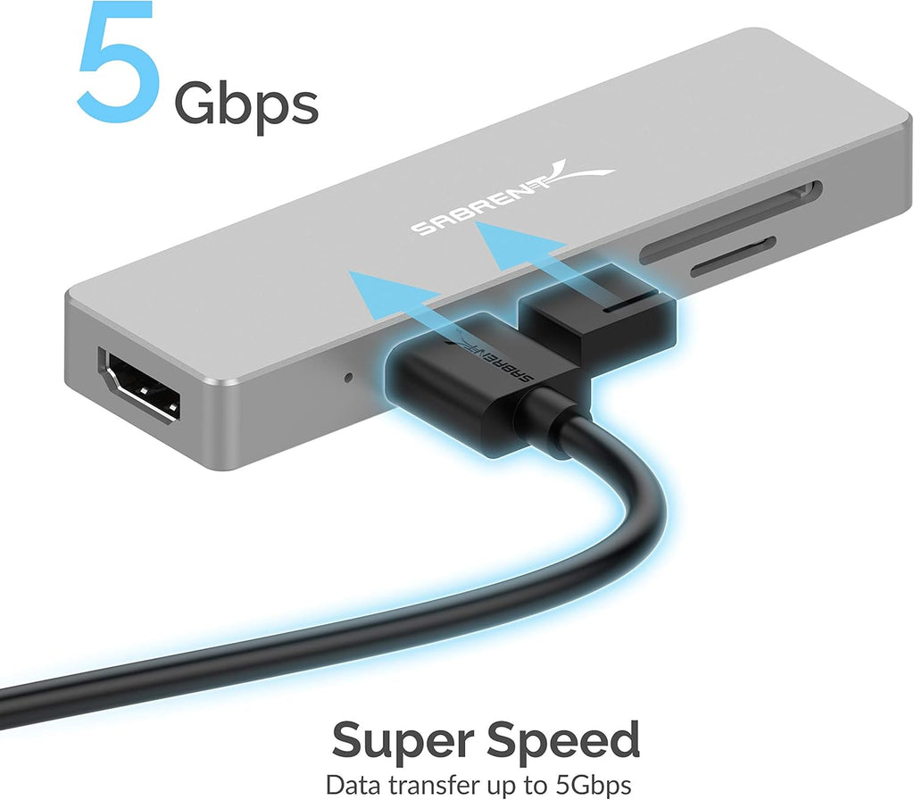 5 in 1 USB C Multi-Port HUB with SD & Micro SD Card-Reader, HDMI 2.0 Port, 2 x USB 3.0 Ports N229
