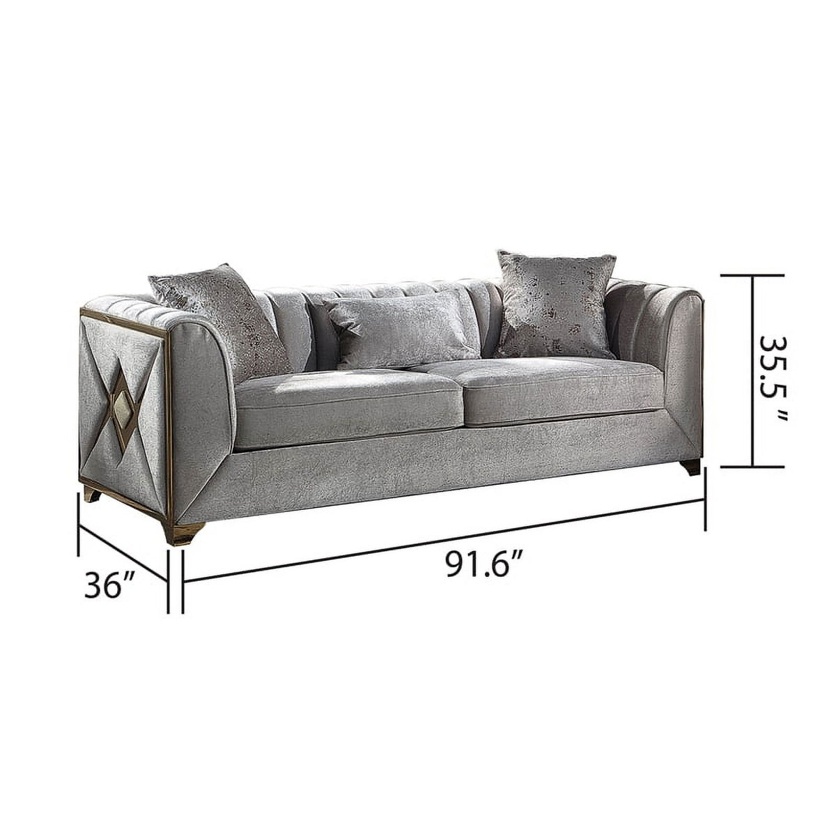 3 PC Living Room Set Made with Wood in Cream Color T77559
