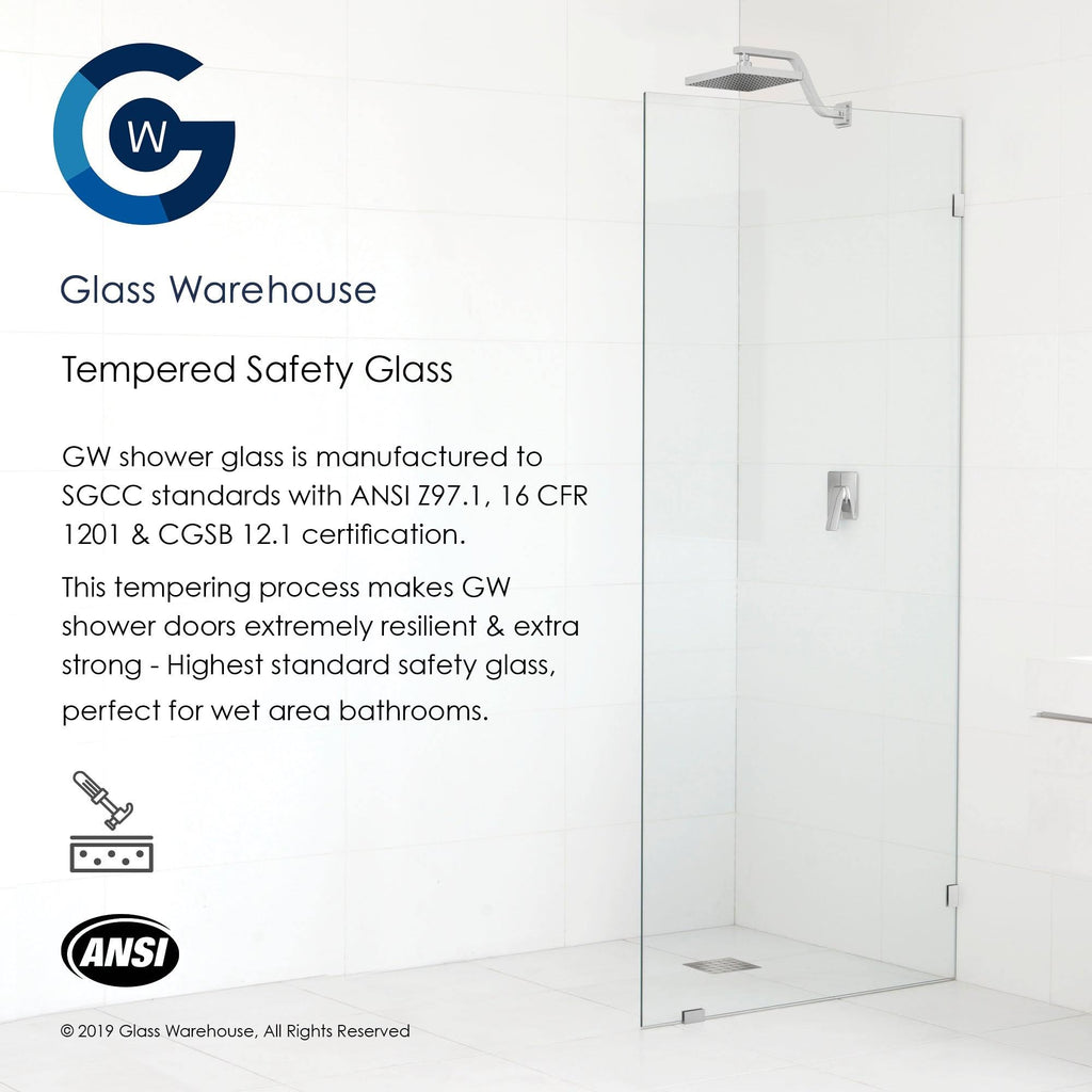 63.75x22 W x 78x22 H Hinged Frameless Shower Door B44533