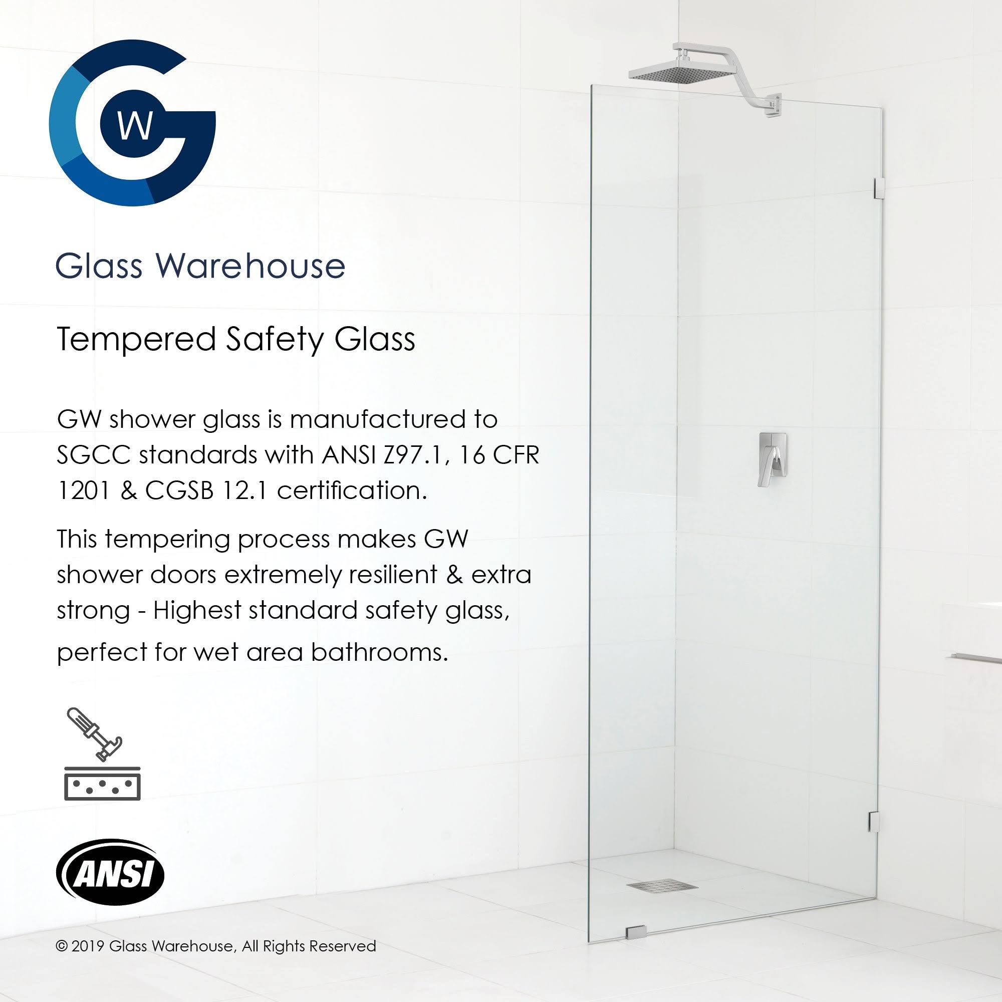 63.75x22 W x 78x22 H Hinged Frameless Shower Door B44533