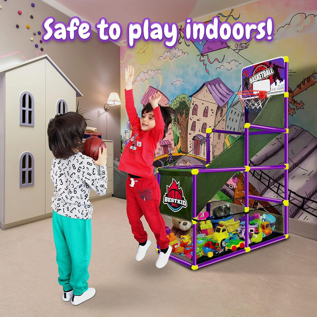 Indoor Arcade Basketball Hoop with 2 Basketballs and Air Pump A2359