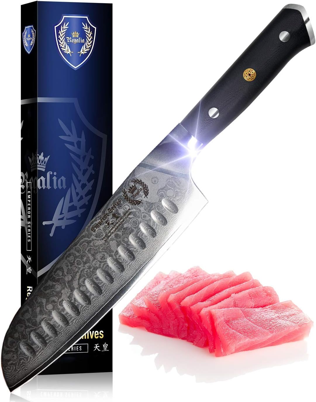 Santoku Chef Knife 7 inch with G-10 Ergonomic Handle C4504