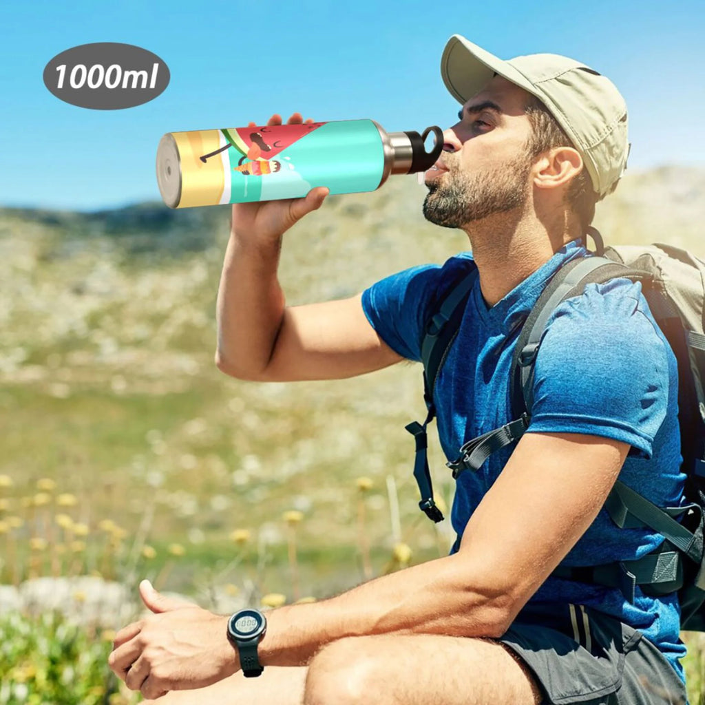 Watermelon Stainless Steel Insulated Water Bottle with Straw Lid V754096