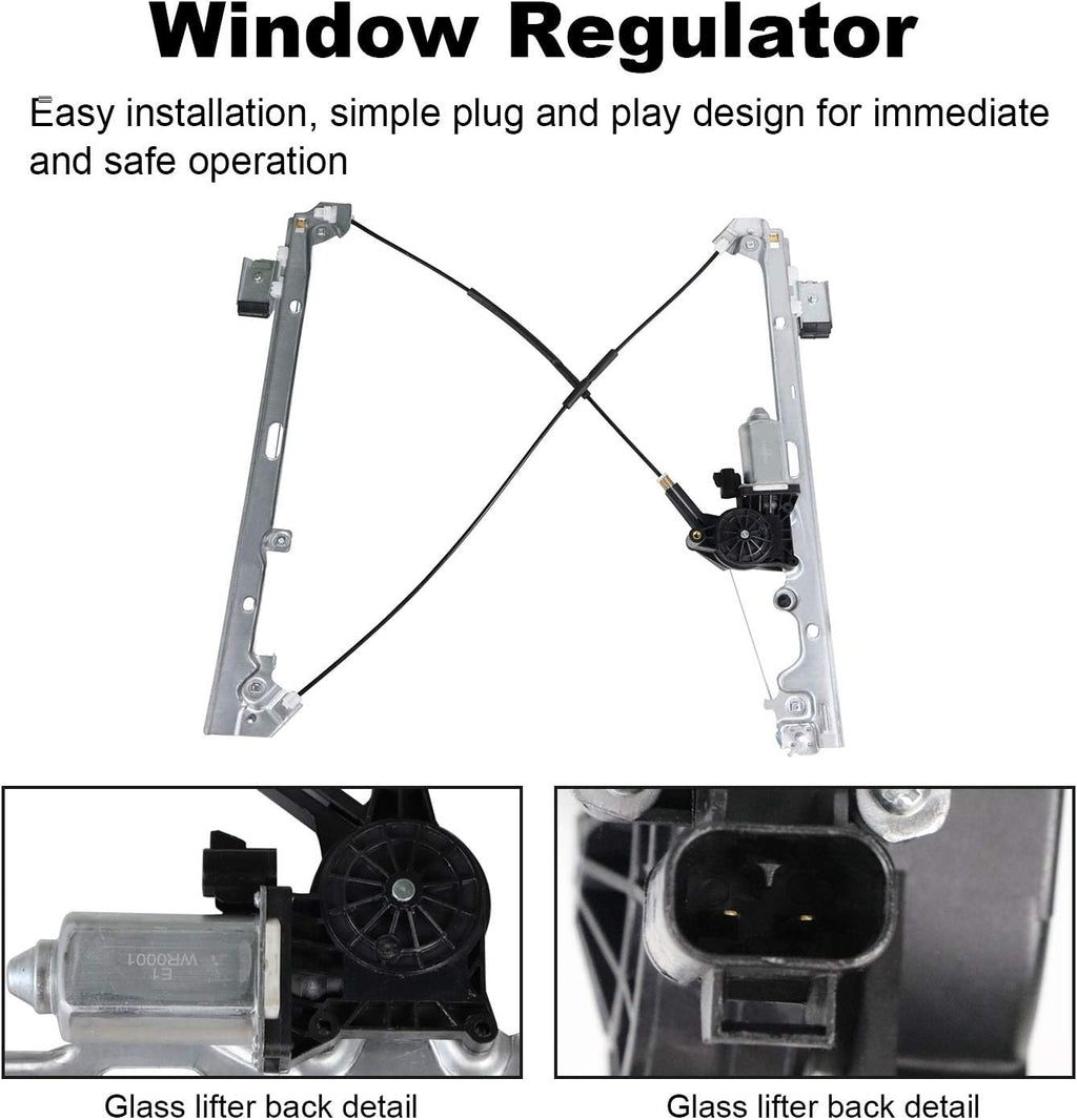 Front Passenger Side Power Window Regulator and Motor Assembly Pack of 2 F3481