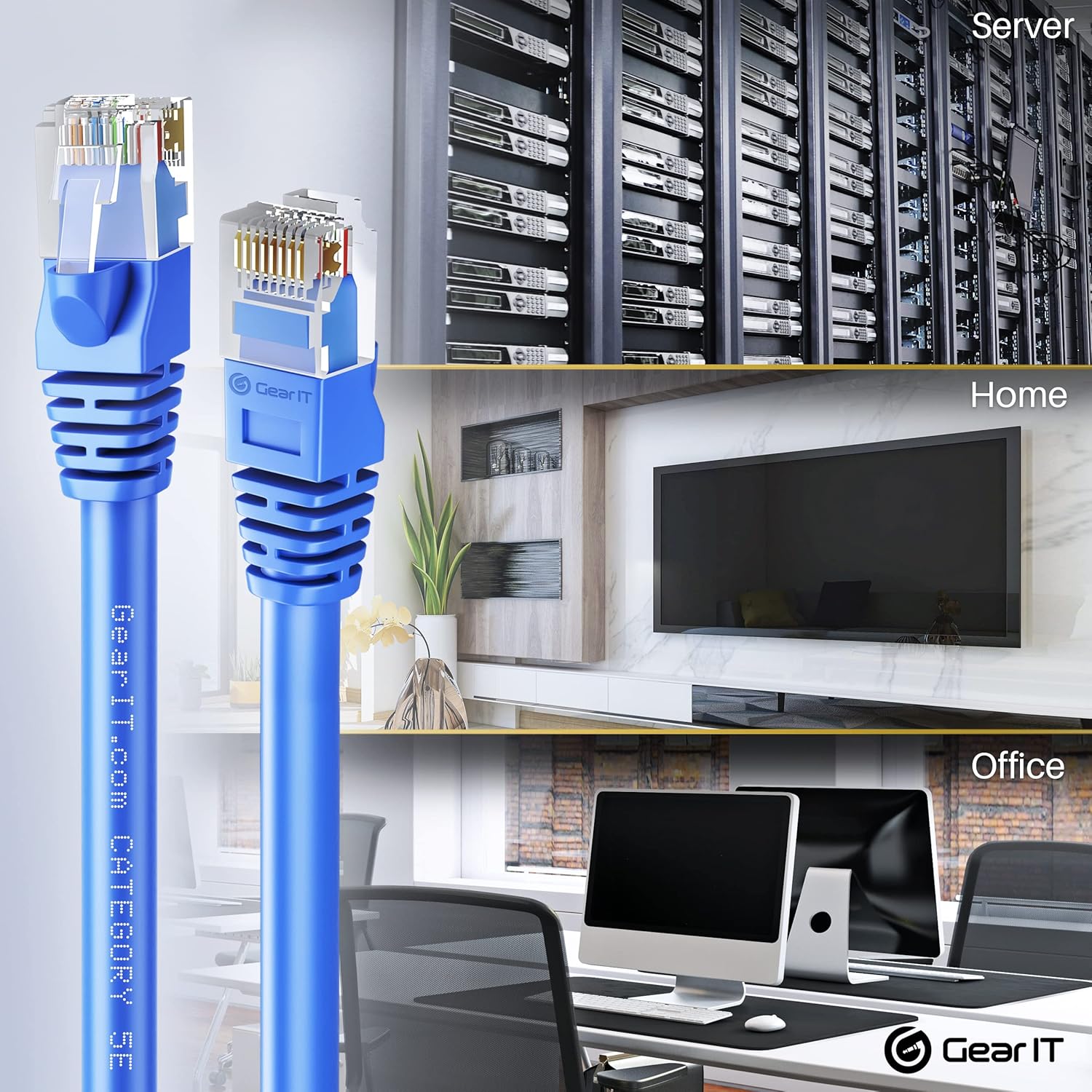 100-Pack Blue Cat5e Ethernet Patch Cable 3 Feet B472