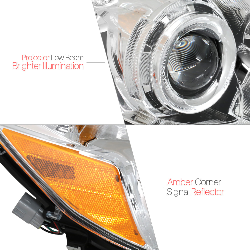 Chrome Projector Headlight Assembly for 2010-2014 Subaru Outback and Legacy P7287