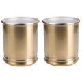 Soft Brass Metal Round Trash Can 2 Pack T95973