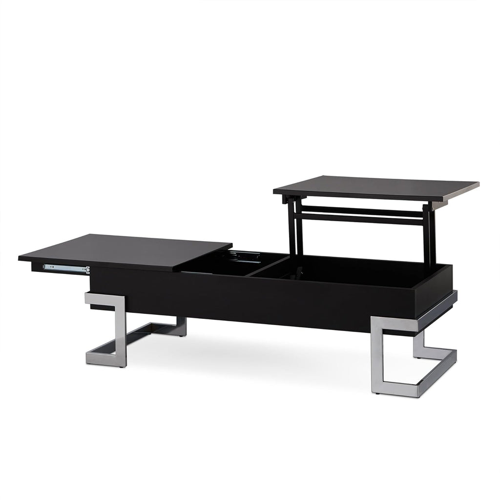 Black and Chrome Lift Top Coffee Table I78154