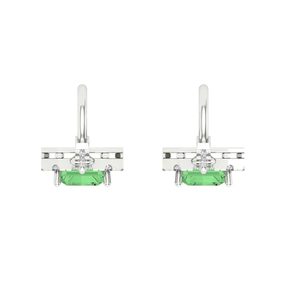 18K White Gold Blue Moissanite Dangle Earrings Q499