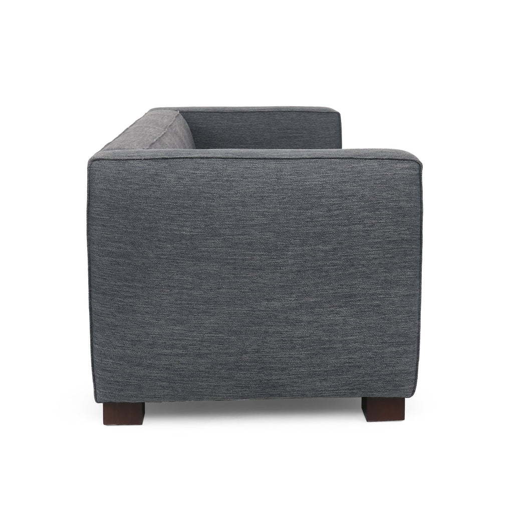Charcoal Fabric Upholstered Loveseat V499025