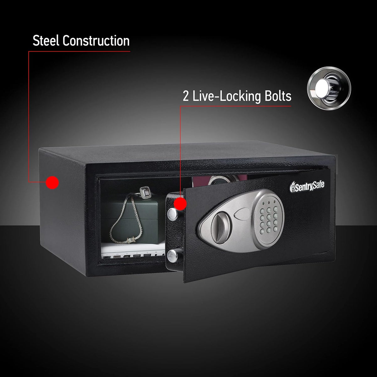 Black 0.7 Cubic Feet Digital Safe J640946