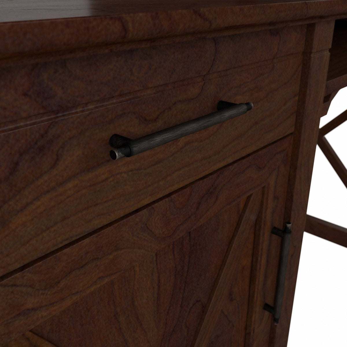 Washed Gray Engineered Wood Small Computer Desk with Hutch I7748