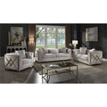 3 PC Living Room Set Made with Wood in Cream Color T77559