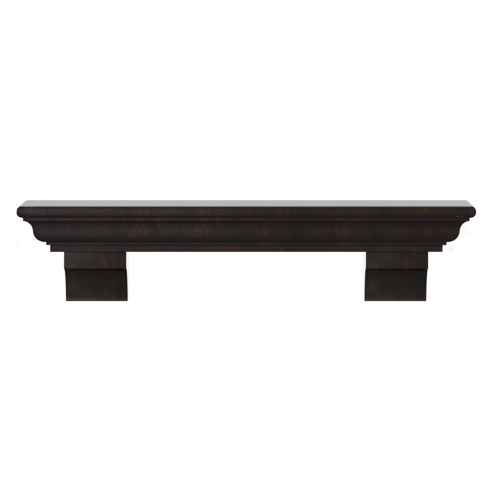 Traditional Distressed Espresso Cap-Shelf Mantel I959902