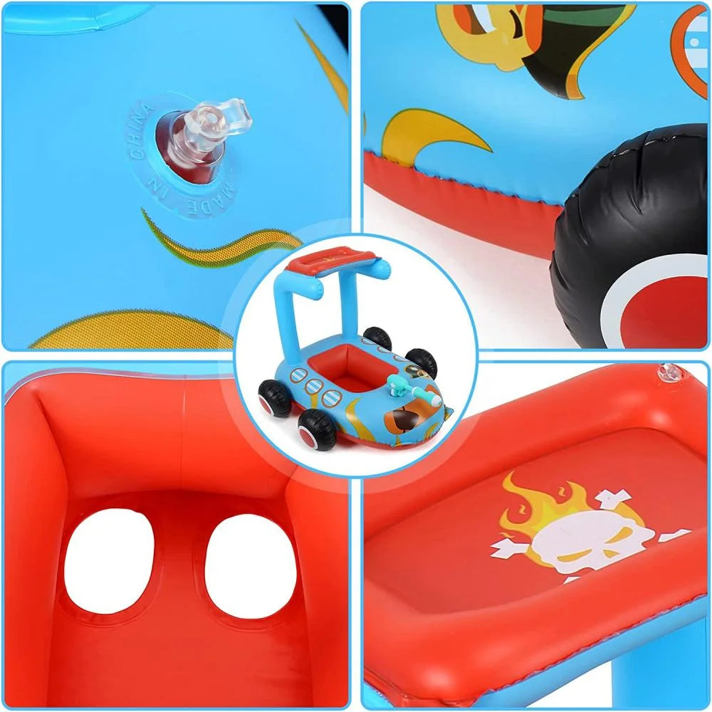 Toddlers Inflatable Pool Float Toys with Water Spray Gun Pirate Boat N718