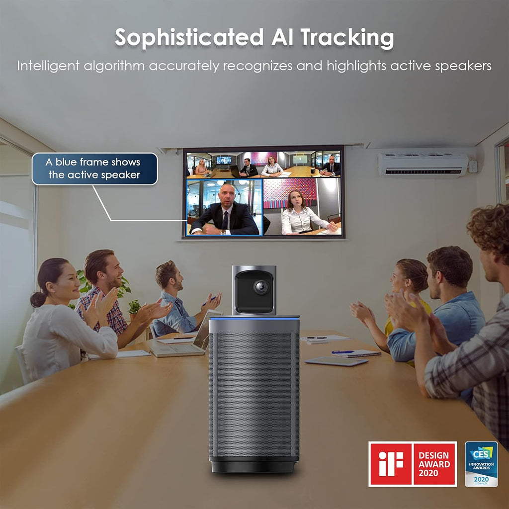 8K 360-Degree Video Conference Camera with 8 Noise-Cancelling Microphones and Speaker P2421