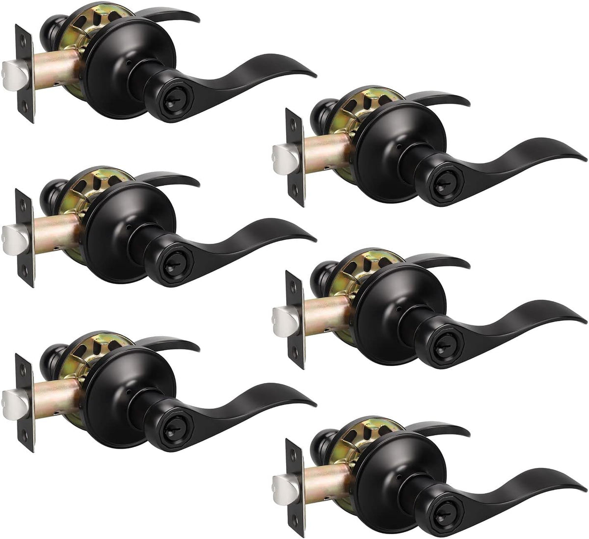 Matte Black Privacy Door Levers E6533