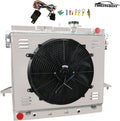 3 Row Aluminum Radiator with Electric Fan Shroud Thermostat Kit Combo X670257